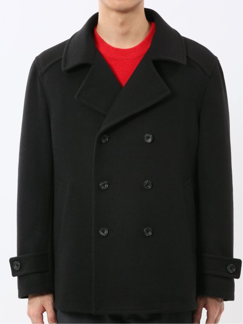 ストレッチメルトン ピーコート(M 05黒): アウター/コート | TAKA-Q