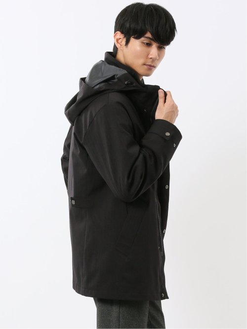 3WAY フード脱着 ライナー付きコート へリンボン