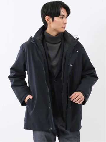 3WAY フード脱着 ライナー付きコート へリンボン
