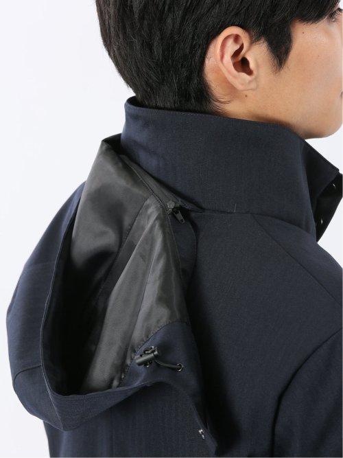 3WAY フード脱着 ライナー付きコート へリンボン