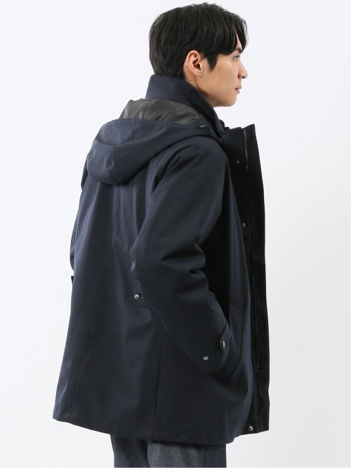 3WAY フード脱着 ライナー付きコート へリンボン
