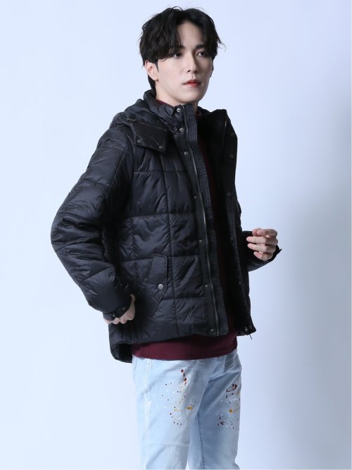フード着脱 中綿キルティングジャケット(M 05黒): アウター/コート