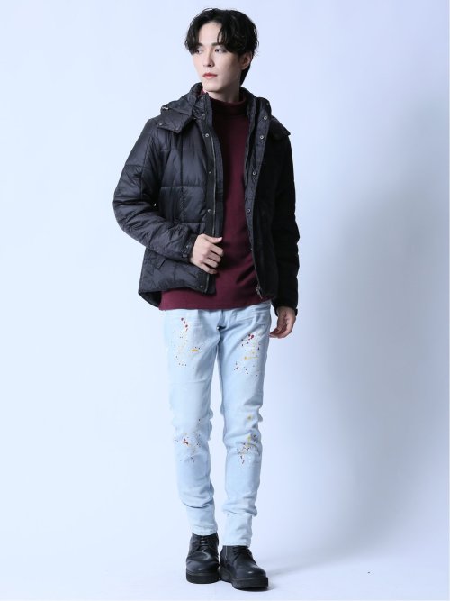 フード着脱 中綿キルティングジャケット(M 05黒): アウター/コート