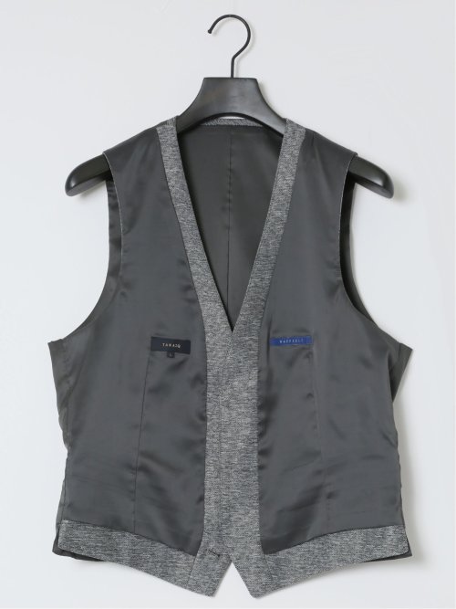 TechLinen スリムフィット ジレベスト グレー(セットアップ可能)