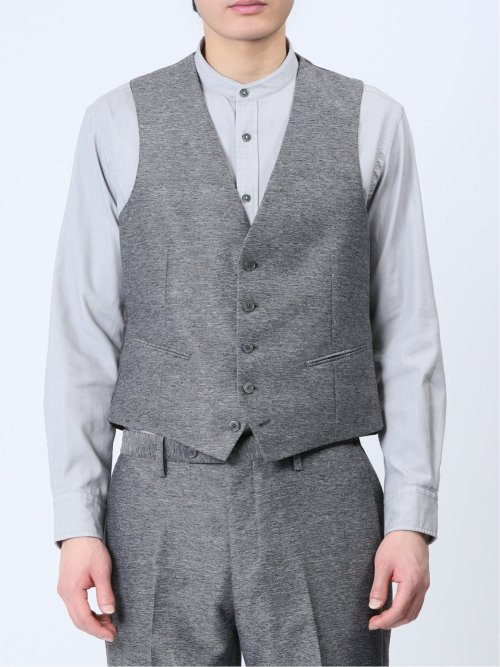 TechLinen スリムフィット ジレベスト グレー(セットアップ可能)