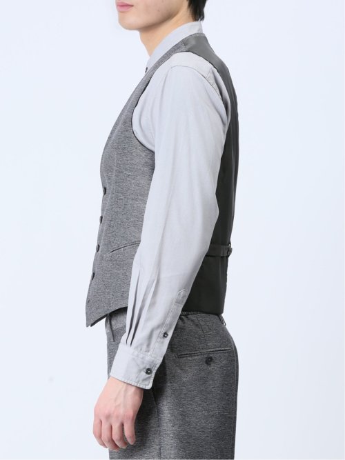TechLinen スリムフィット ジレベスト グレー(セットアップ可能)