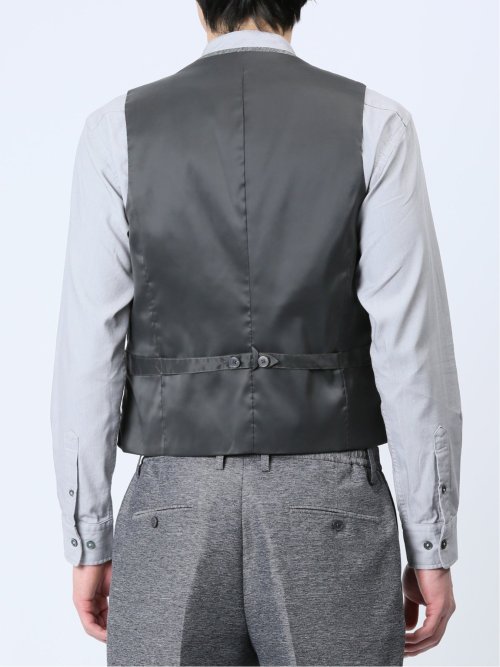 TechLinen スリムフィット ジレベスト グレー(セットアップ可能)