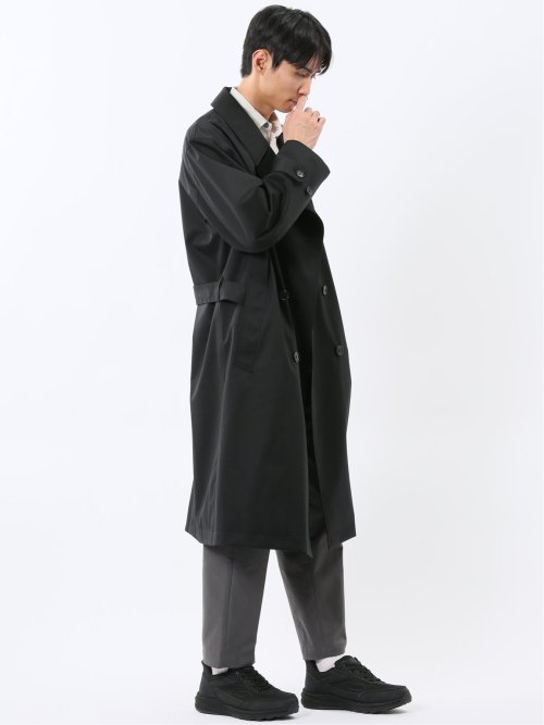 NEO BASICS 防風 ウール混 ダブルトレンチコート