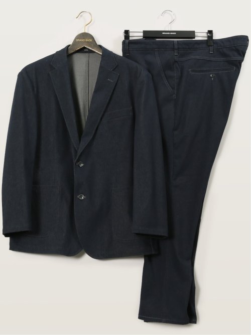 【大きいサイズ】エドウィン/EDWIN デニスラ 2ボタンジャケット デニム調