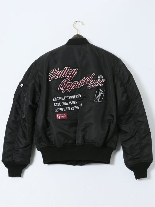 【大きいサイズ】バレーアパレル/Valley Apparel リバーシブル スタジャン風MA-1 フライトナイロンジャケット