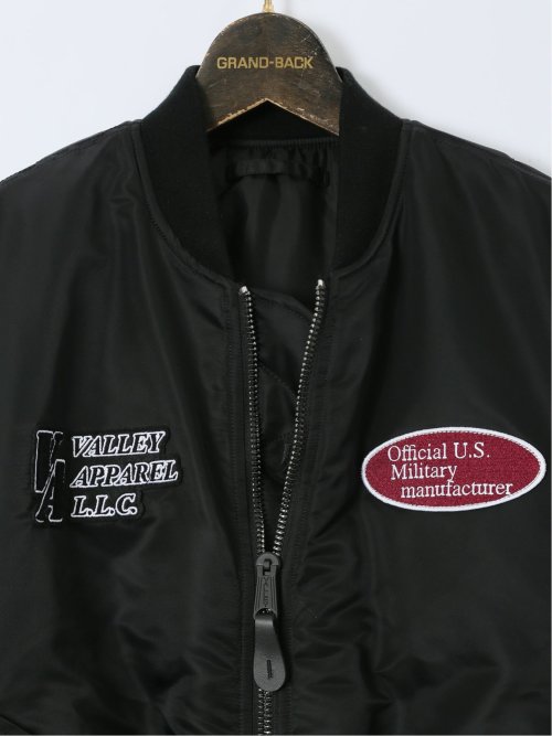 【大きいサイズ】バレーアパレル/Valley Apparel リバーシブル スタジャン風MA-1 フライトナイロンジャケット