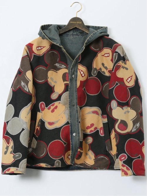 【大きいサイズ】デシグアル/Desigual リバーシブル デニムジャケット ミッキーマウス