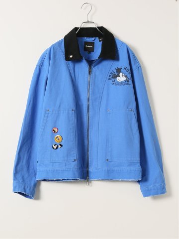 ブルゾン ジャケット アウター メンズ 大きいサイズ 綿 コットン 衿付き ミッキー デシグアル/Desigual