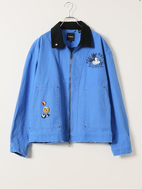 ブルゾン ジャケット アウター メンズ 大きいサイズ 綿 コットン 衿付き ミッキー デシグアル/Desigual