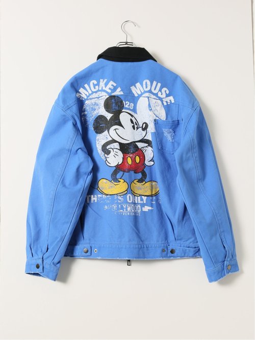 ブルゾン ジャケット アウター メンズ 大きいサイズ 綿 コットン 衿付き ミッキー デシグアル/Desigual