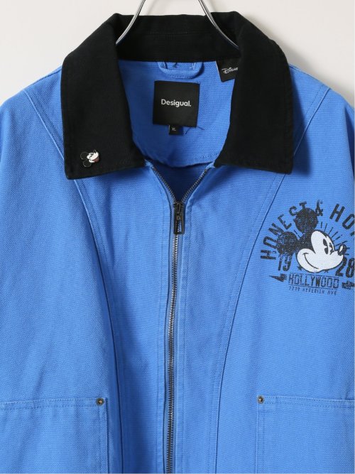 ブルゾン ジャケット アウター メンズ 大きいサイズ 綿 コットン 衿付き ミッキー デシグアル/Desigual