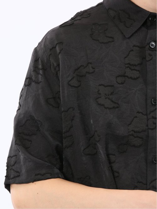 グロウスバイインジアティック/Growth by in the attic リーフ柄ジャガード 半袖シャツ