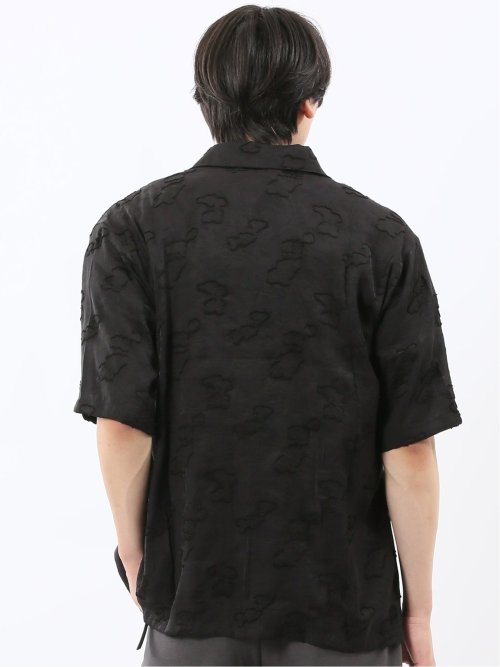 グロウスバイインジアティック/Growth by in the attic リーフ柄ジャガード 半袖シャツ