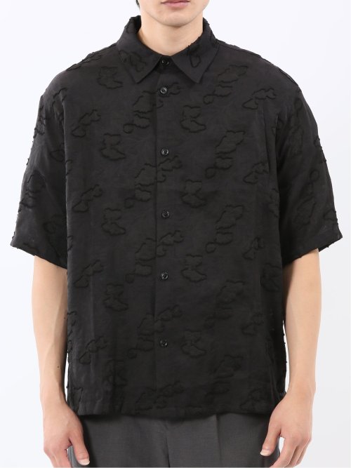 グロウスバイインジアティック/Growth by in the attic リーフ柄ジャガード 半袖シャツ