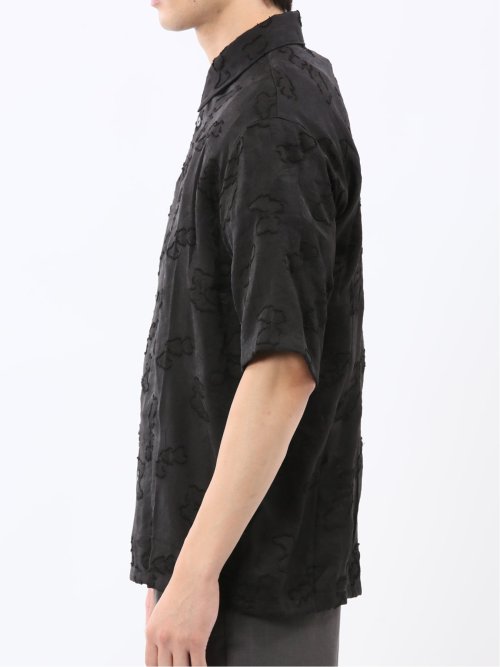 グロウスバイインジアティック/Growth by in the attic リーフ柄ジャガード 半袖シャツ