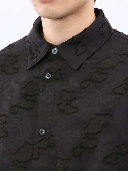 グロウスバイインジアティック/Growth by in the attic リーフ柄ジャガード 半袖シャツ