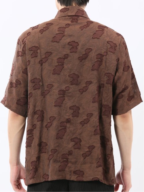 グロウスバイインジアティック/Growth by in the attic リーフ柄ジャガード 半袖シャツ