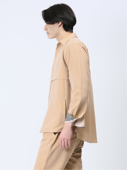 ストレッチ シャンブレーツイル シャツアウター(セットアップ可能)