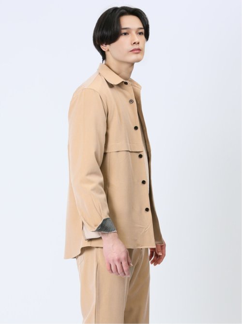 ストレッチ シャンブレーツイル シャツアウター(セットアップ可能)