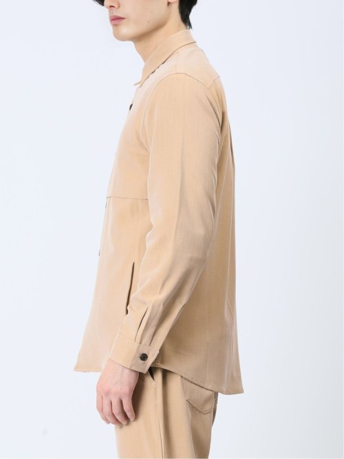 ストレッチ シャンブレーツイル シャツアウター(セットアップ可能)