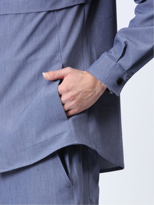 ストレッチ シャンブレーツイル シャツアウター(セットアップ可能)