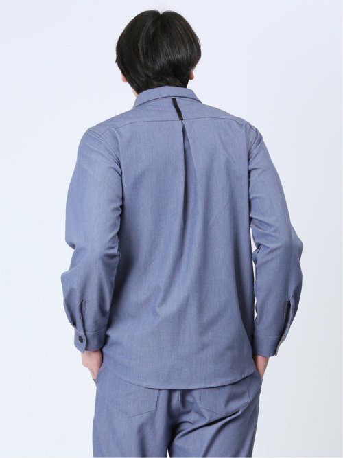 ストレッチ シャンブレーツイル シャツアウター(セットアップ可能)