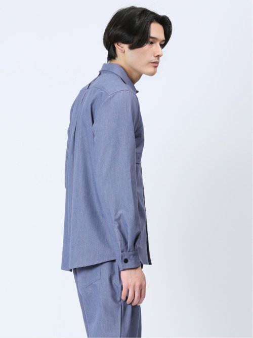 ストレッチ シャンブレーツイル シャツアウター(セットアップ可能)