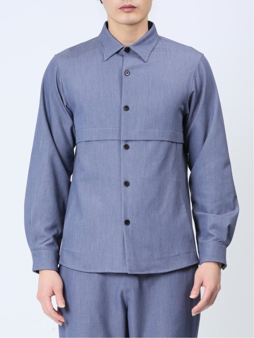 ストレッチ シャンブレーツイル シャツアウター(セットアップ可能)