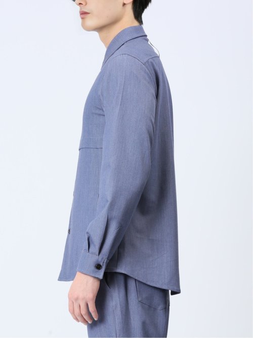 ストレッチ シャンブレーツイル シャツアウター(セットアップ可能)