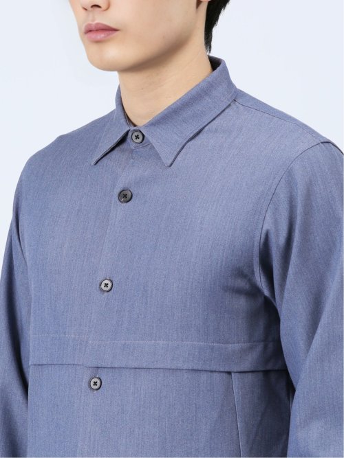 ストレッチ シャンブレーツイル シャツアウター(セットアップ可能)