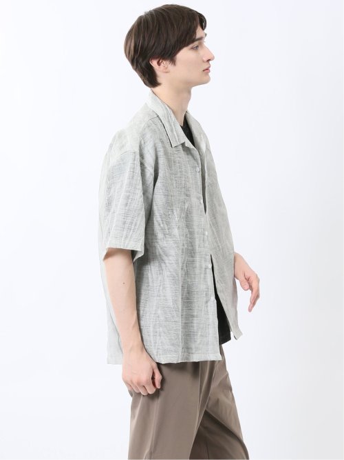 プリント オープンカラー半袖シャツ