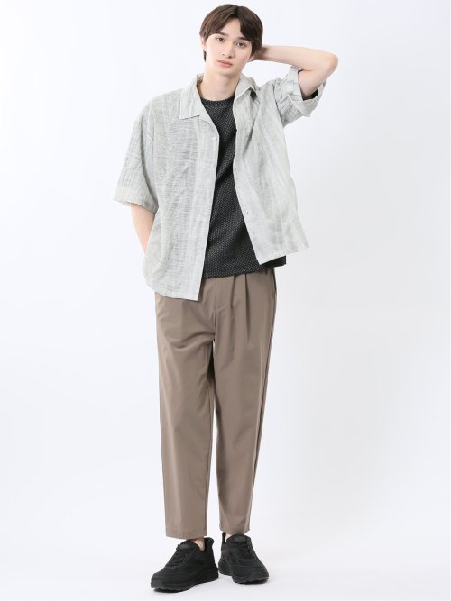 プリント オープンカラー半袖シャツ