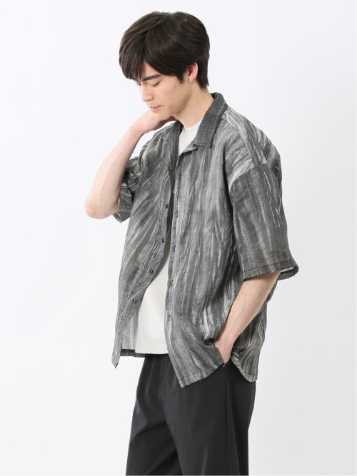 プリント オープンカラー半袖シャツ