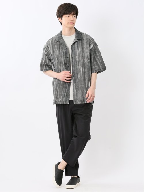 プリント オープンカラー半袖シャツ