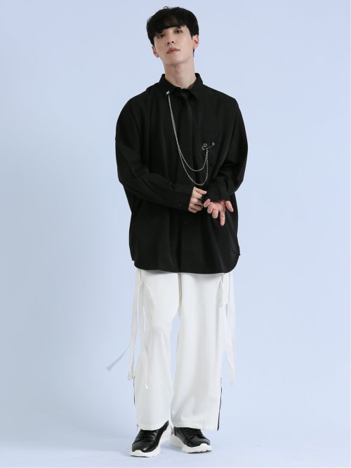 SD×PSYCHONATION タイ付きチェーン 長袖シャツ