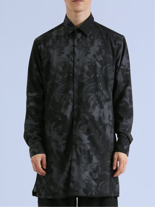 SHELLAC×SD マーブル柄 長袖ロングシャツ(M 05黒): トップス | TAKA-Q 