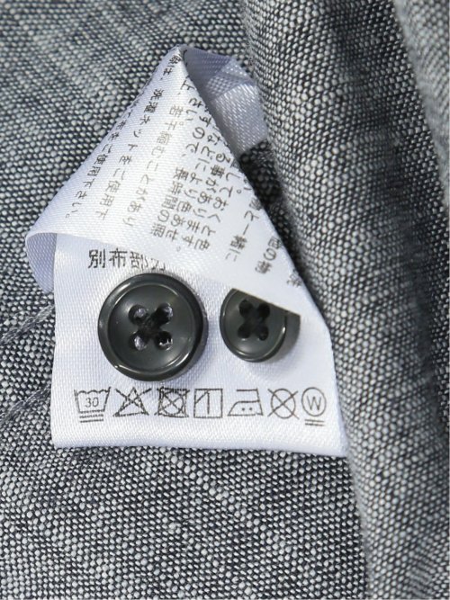 コットンリネン ボタンダウン7分袖シャツ