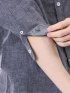 リネン混 レギュラーカラー7分袖シャツ