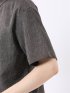 リネン混 ボタンダウン 半袖 シャツ