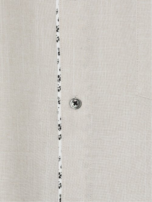 TechLinen バンドカラー半袖シャツ