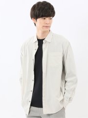 シャンブレー レギュラーカラー長袖シャツ