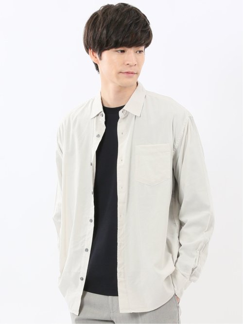 シャンブレー レギュラーカラー長袖シャツ