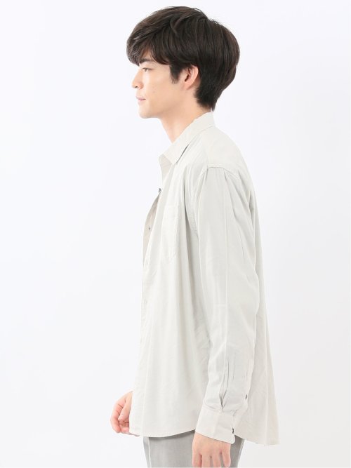 シャンブレー レギュラーカラー長袖シャツ