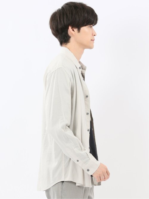 シャンブレー レギュラーカラー長袖シャツ