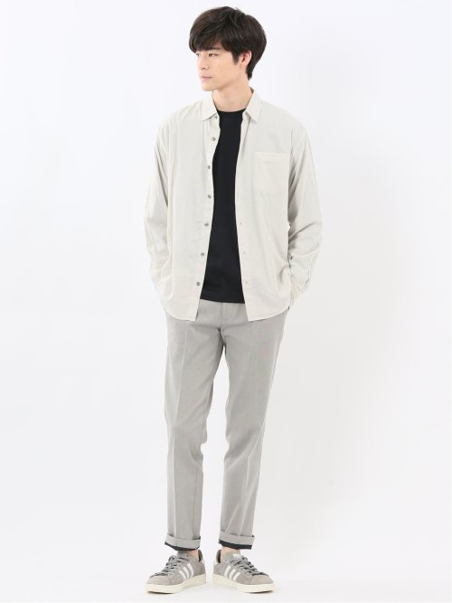 シャンブレー レギュラーカラー長袖シャツ